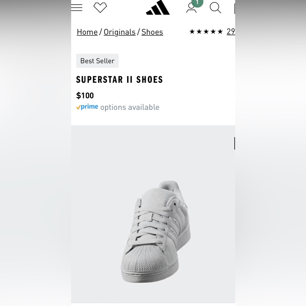 Women’s Adidas Superstar II, Size 7.5 - Picture 8 of 9